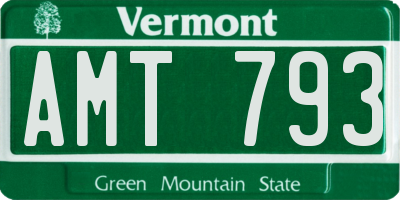 VT license plate AMT793