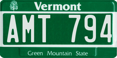 VT license plate AMT794