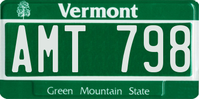 VT license plate AMT798