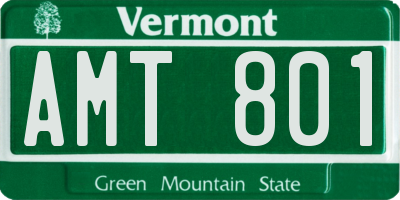VT license plate AMT801