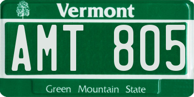 VT license plate AMT805