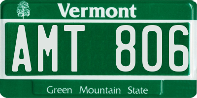 VT license plate AMT806