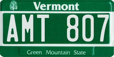VT license plate AMT807