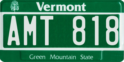 VT license plate AMT818