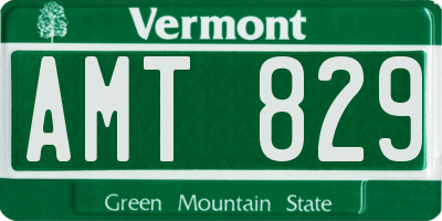 VT license plate AMT829