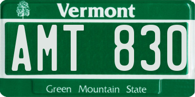 VT license plate AMT830