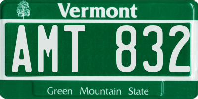 VT license plate AMT832