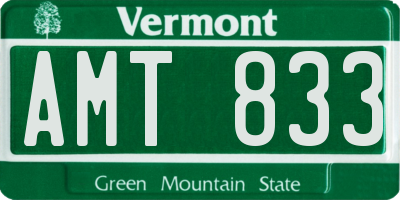 VT license plate AMT833