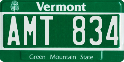 VT license plate AMT834