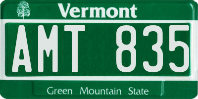 VT license plate AMT835