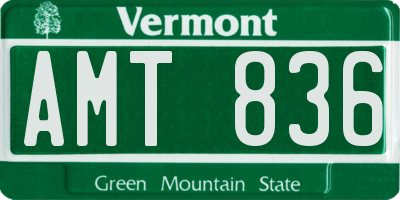 VT license plate AMT836