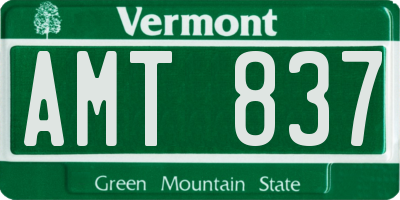 VT license plate AMT837