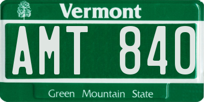 VT license plate AMT840