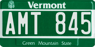 VT license plate AMT845