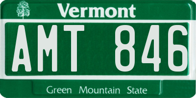 VT license plate AMT846