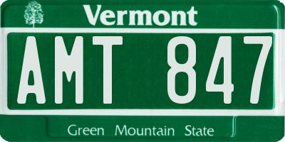 VT license plate AMT847
