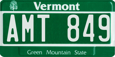 VT license plate AMT849