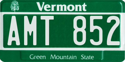 VT license plate AMT852