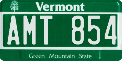 VT license plate AMT854