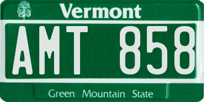 VT license plate AMT858