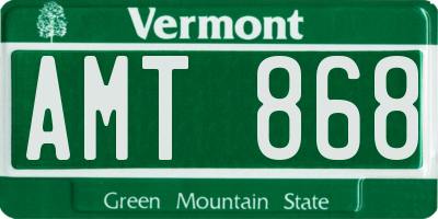 VT license plate AMT868