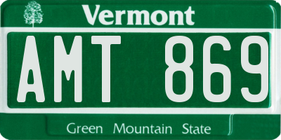 VT license plate AMT869