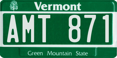 VT license plate AMT871