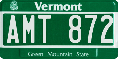 VT license plate AMT872