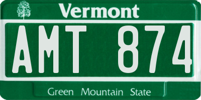 VT license plate AMT874