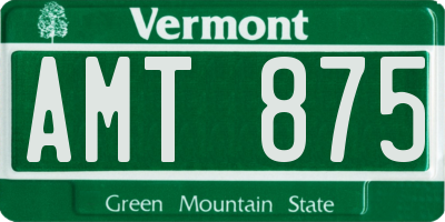 VT license plate AMT875