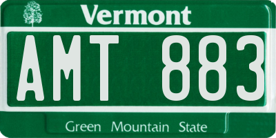 VT license plate AMT883