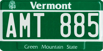 VT license plate AMT885