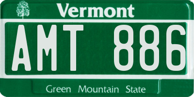 VT license plate AMT886
