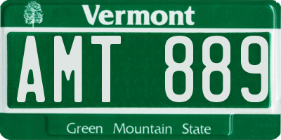 VT license plate AMT889