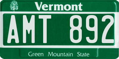 VT license plate AMT892