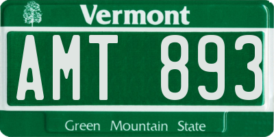 VT license plate AMT893