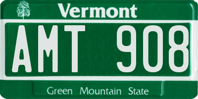 VT license plate AMT908