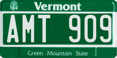 VT license plate AMT909