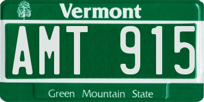 VT license plate AMT915
