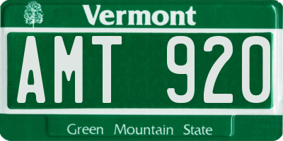 VT license plate AMT920