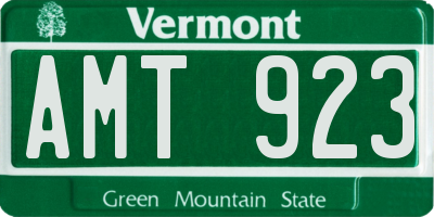 VT license plate AMT923