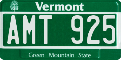 VT license plate AMT925