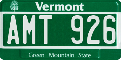 VT license plate AMT926
