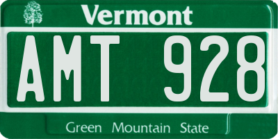 VT license plate AMT928