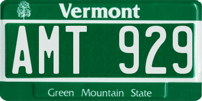 VT license plate AMT929