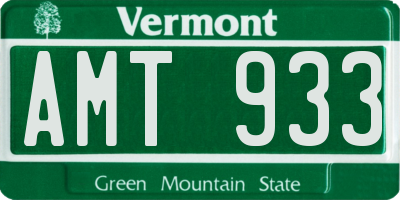 VT license plate AMT933