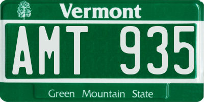 VT license plate AMT935