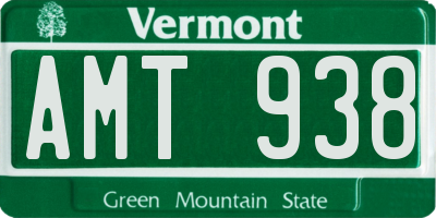 VT license plate AMT938