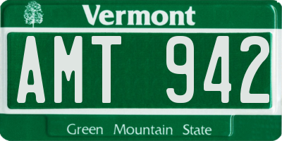 VT license plate AMT942