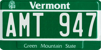 VT license plate AMT947